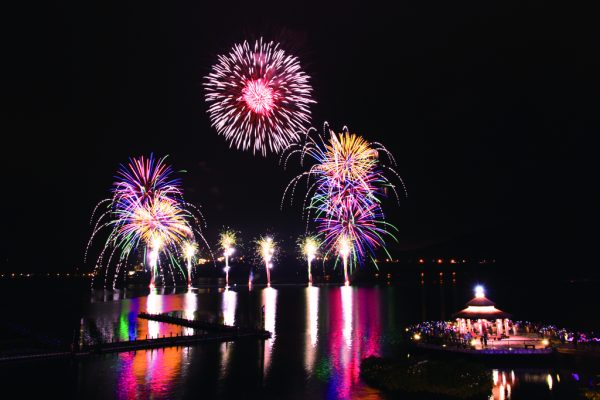 Hình ảnh pháo hoa Hồ Nhật Nguyệt